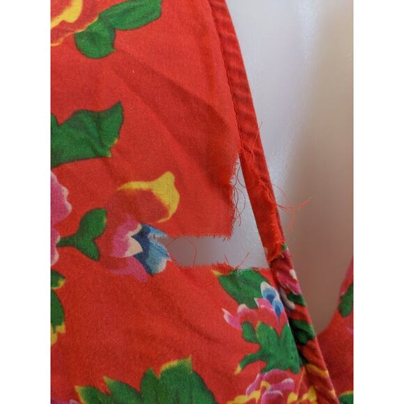 Rhode Size Small Elodie Crop Top Red Tiered Ruffle 100% Cotton Floral V Neck - Picture 2 of 13